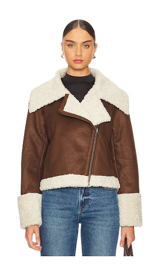 Finn Faux Leather Jacket in Chocolate | Revolve Clothing (Global)