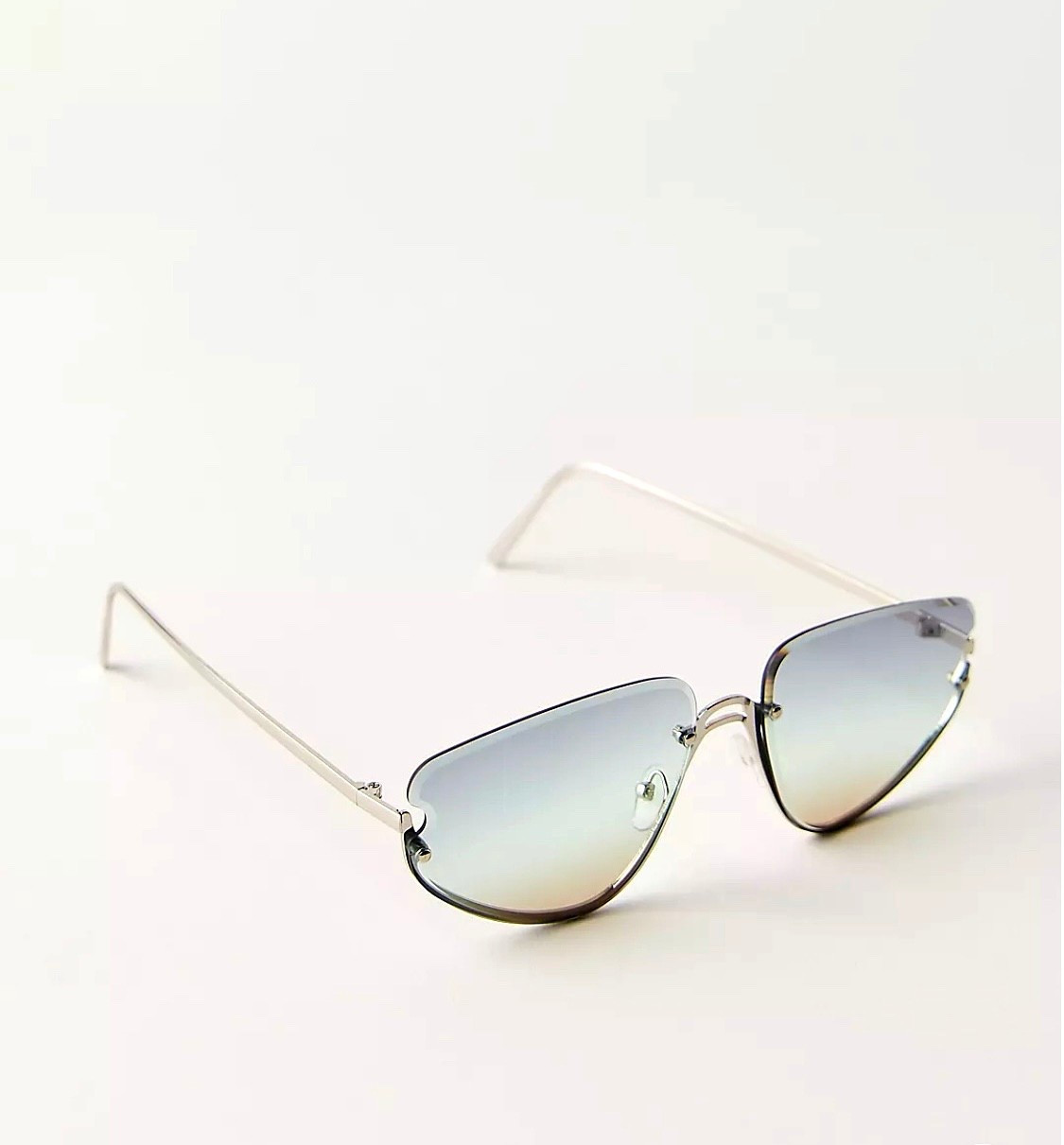 Blue rimless sunglasses  

#LTKootd #LTKSaleAlert #LTKMidsize