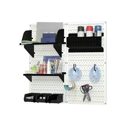 Wall Control Pegboard Hobby Craft Pegboard Organizer Storage Kit with White Pegboard and Black Acces | Walmart (US)