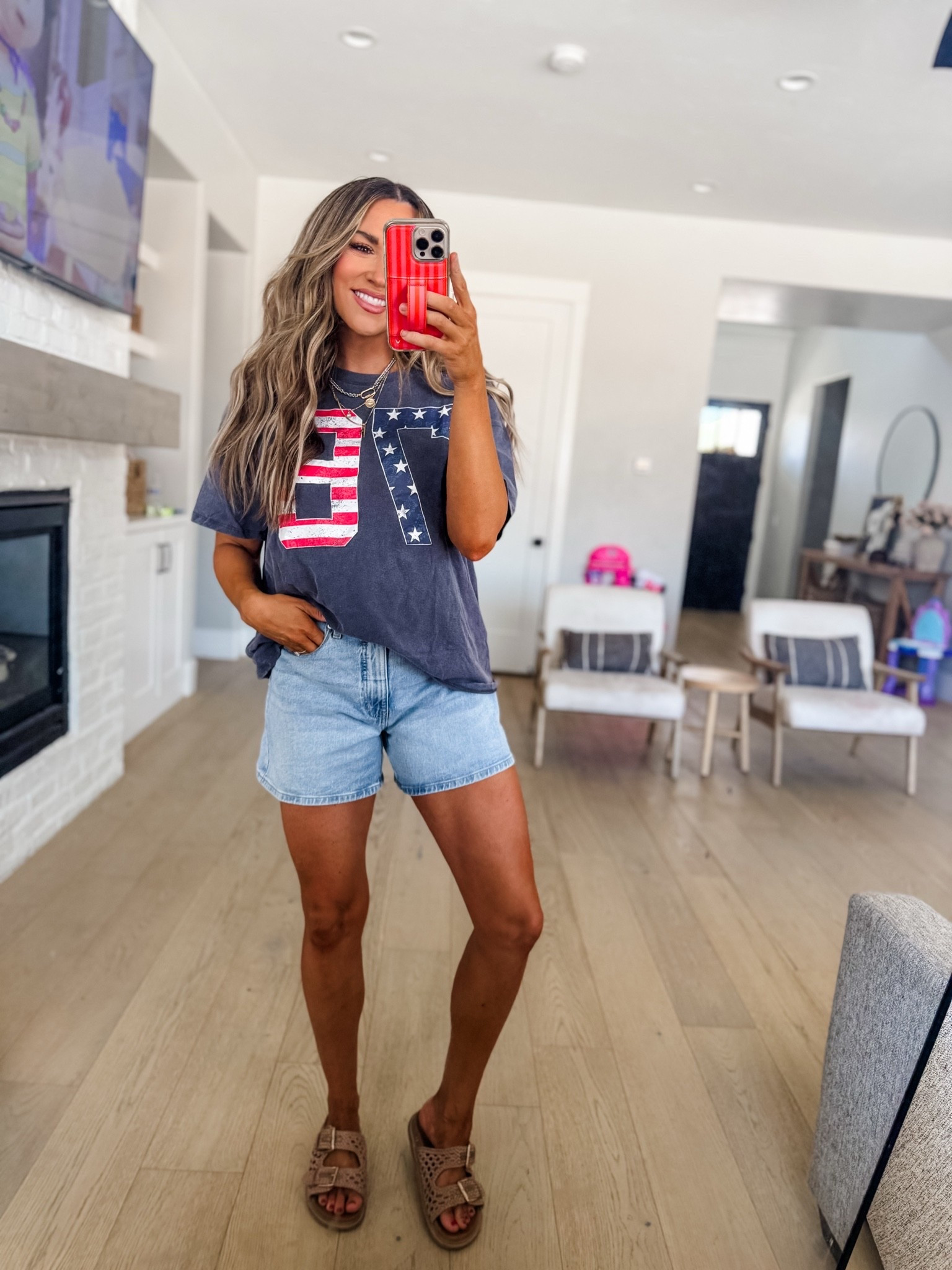 $9 tee size large
Shorts size 8
Walmart outfit 
Walmart finds 
Walmart style

#LTKOver40 #LTKSeasonal