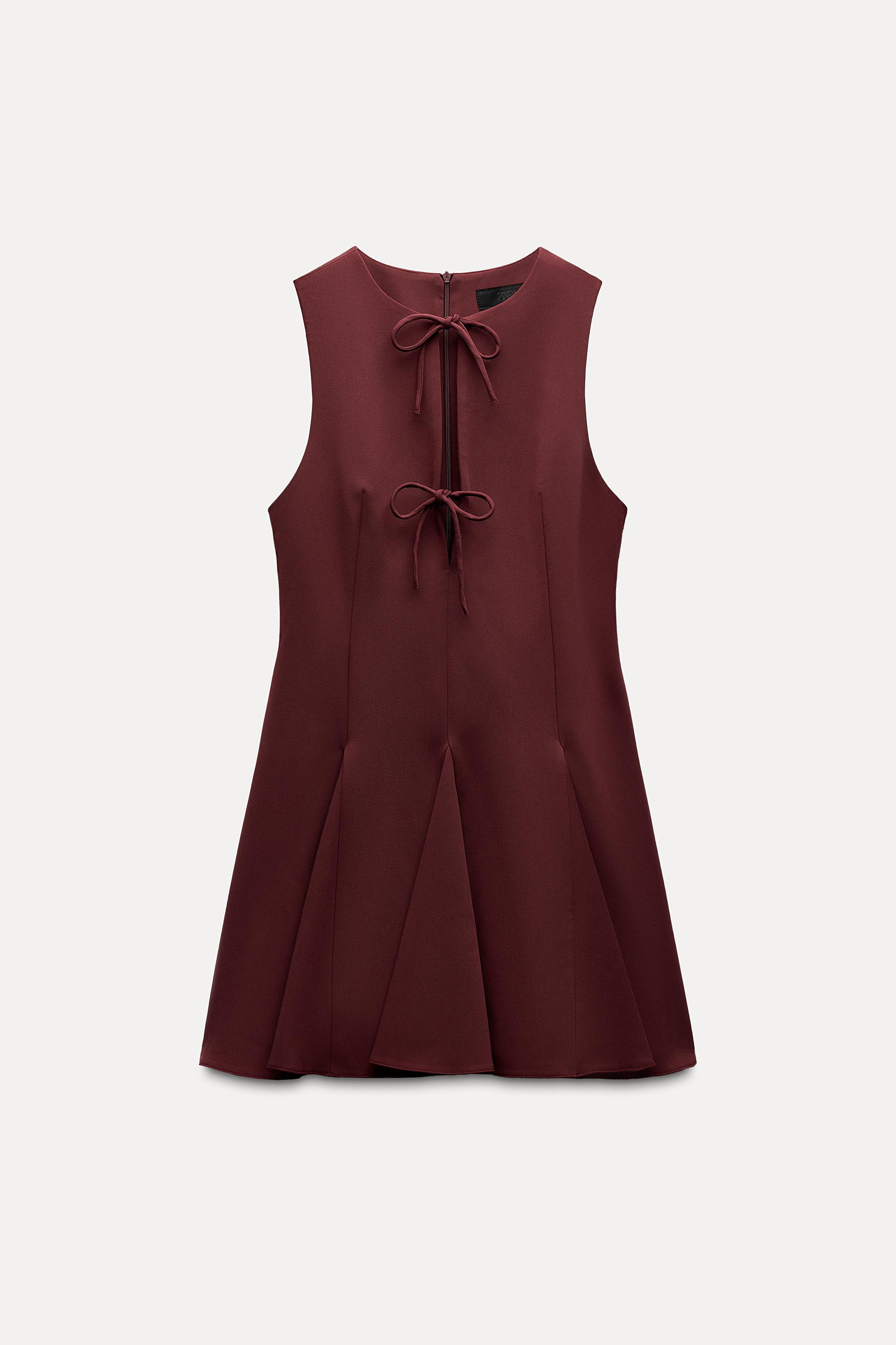 GODET BOW SHORT DRESS | Zara US