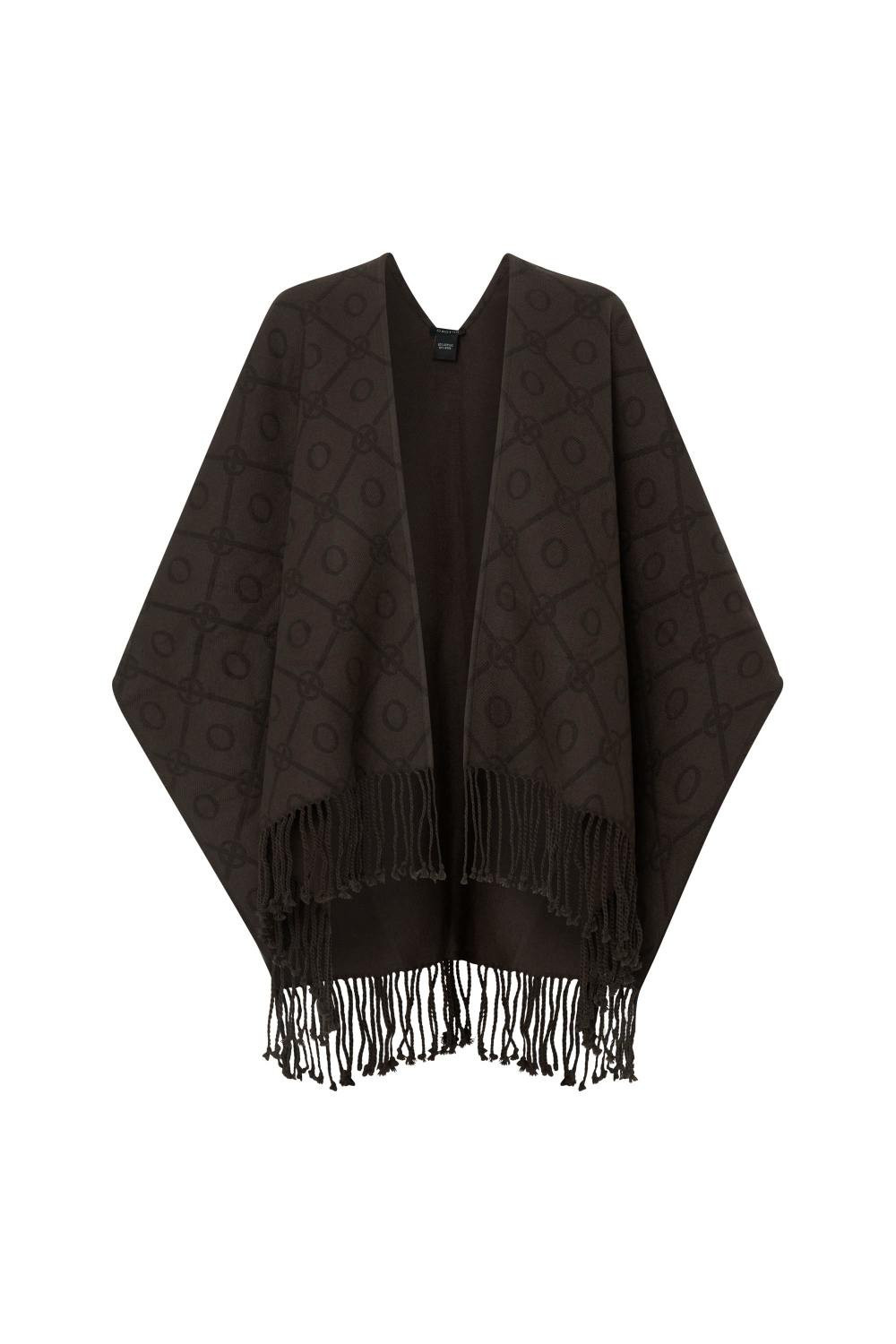 Harvey Signature Reversible Poncho Umber/Burnt Umber | Oroton