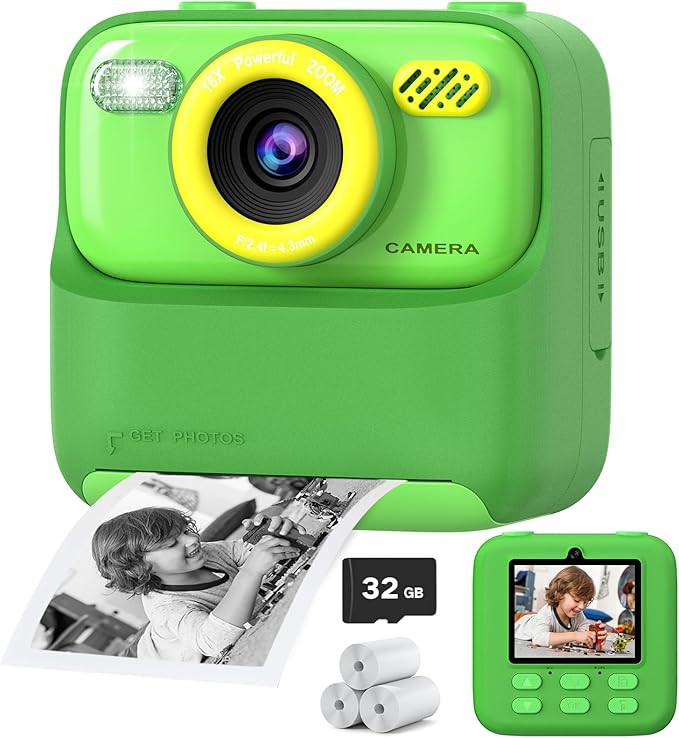 Upgrade Kids Camera Instant Print for Boys and Girls, 1080P HD Dual-Lens Selfie Digital Camera wi... | Amazon (US)