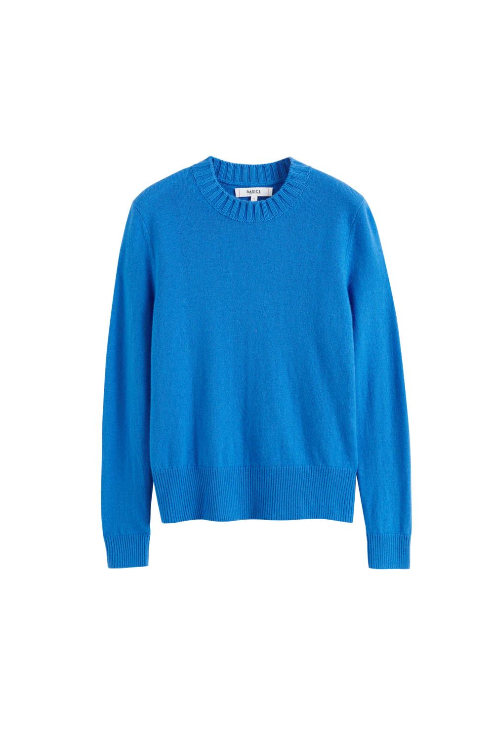 Denim-Blue Wool-Cashmere Cropped Sweater | Chinti and Parker