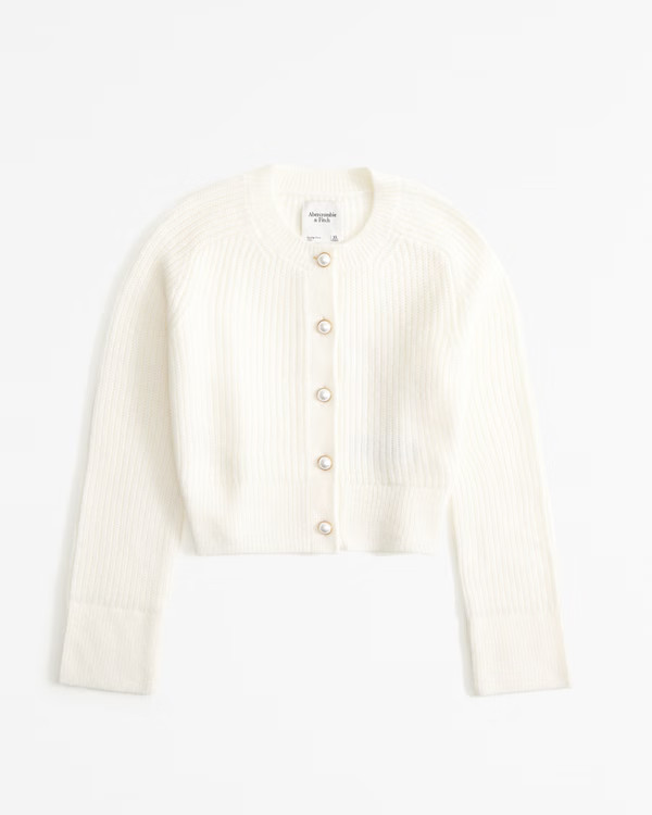 Women's Crew Pearl Button Cardigan | Women's Tops | Abercrombie.com | Abercrombie & Fitch (US)