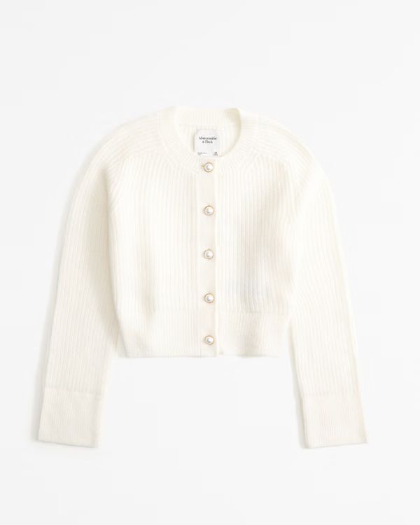 Crew Pearl Button Cardigan | Abercrombie & Fitch (UK)