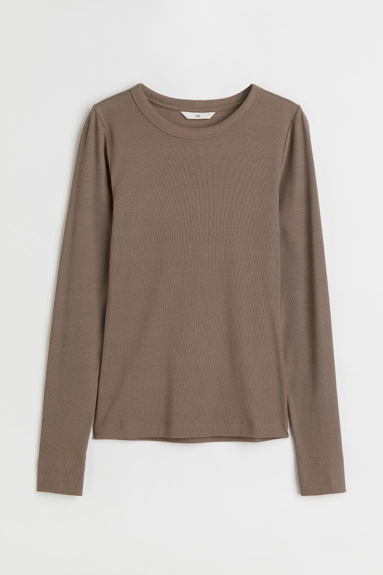 Camiseta de canalé con modal | H&M (FR, IT, ES, PT, BE)