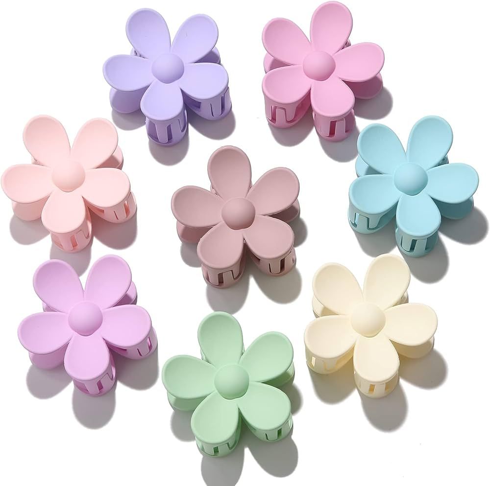 8 PCS Flower Claw Clips, Flower Hair Clips for Women & Girls, Strong Hold Hair Clips for Thick Lo... | Amazon (CA)