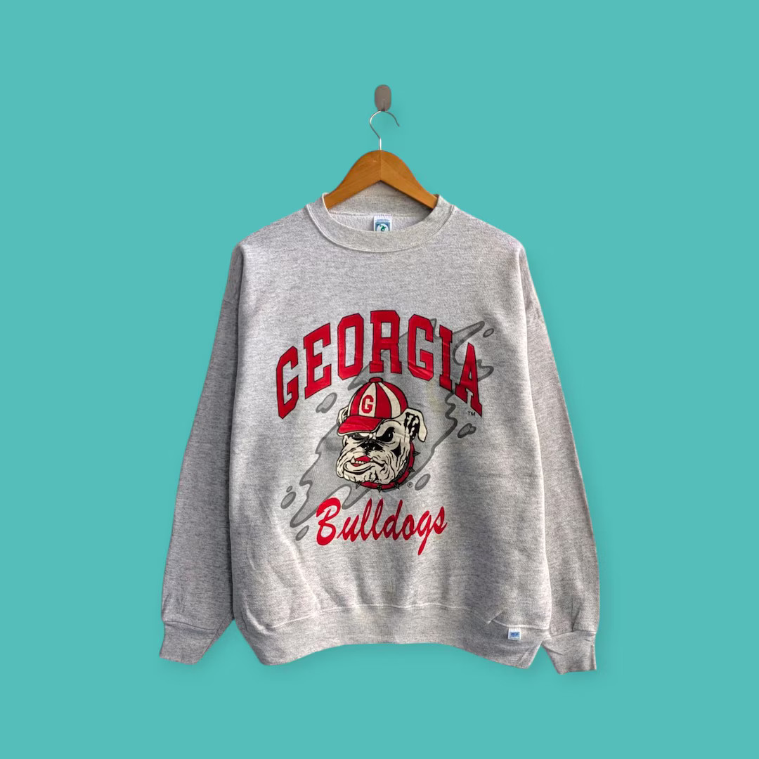 Vintage 80s Georgia Bulldogs Big Image Sweatshirt Georgia Bulldogs Crewneck Sweater Pullover Stre... | Etsy (US)