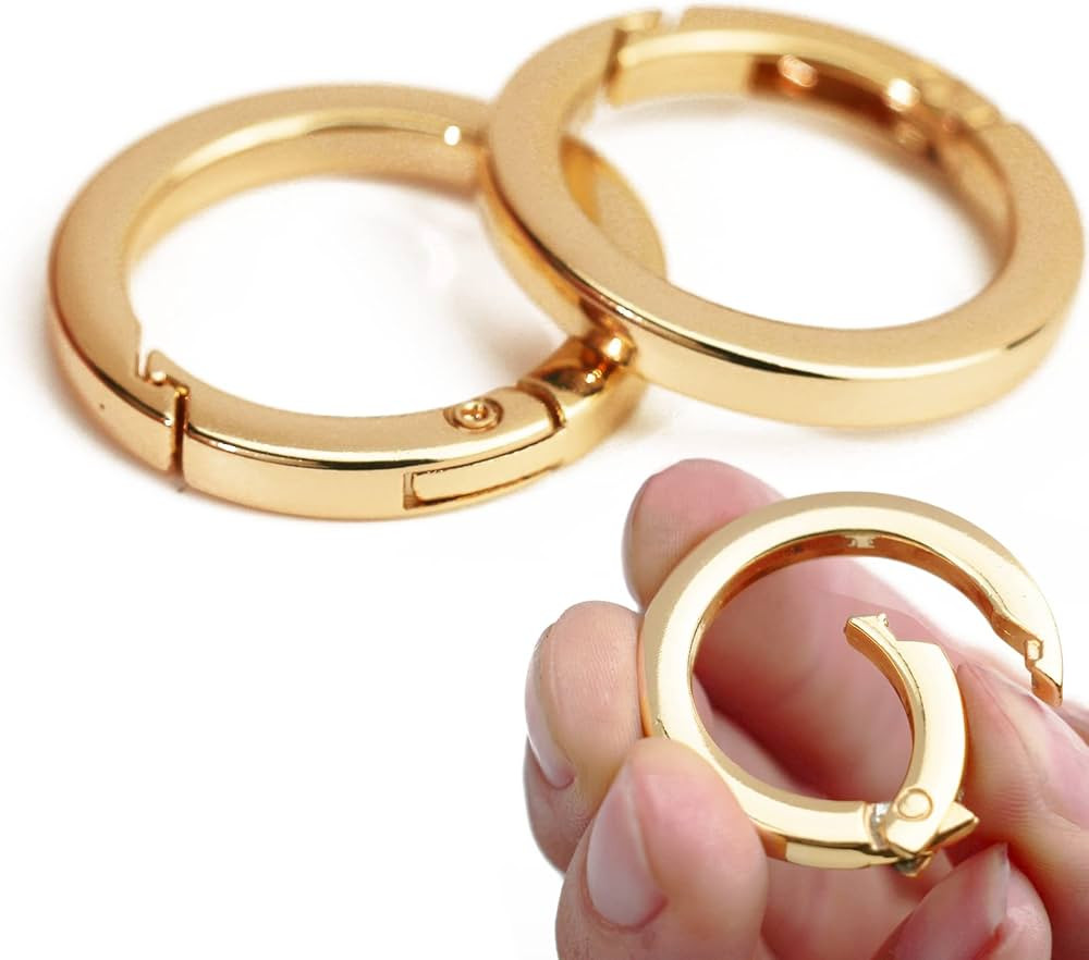 2 Pcs O Ring for Purse Strap,1 inch Spring Rings for Handbag & Keys,Gold | Amazon (US)