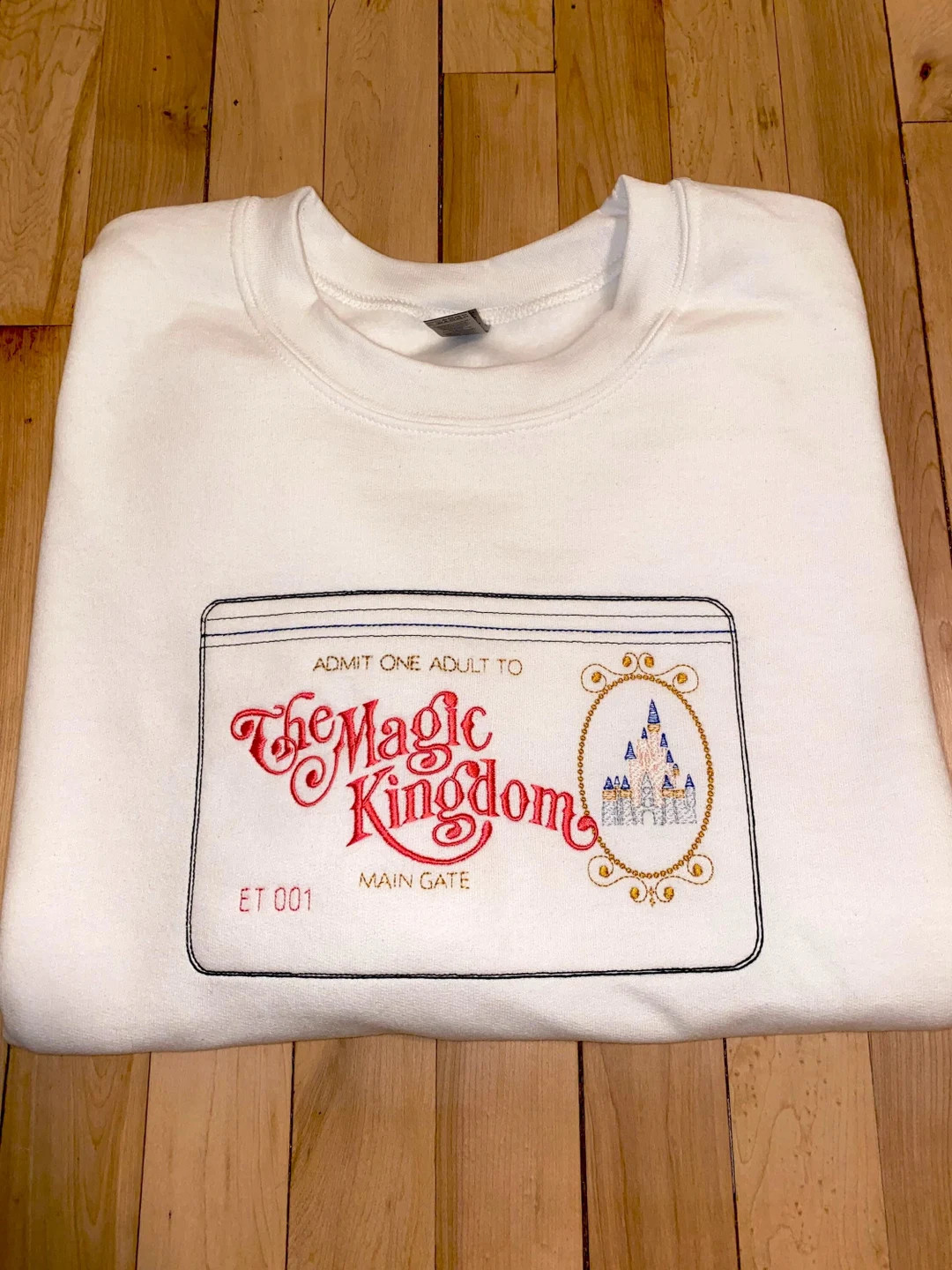 Embroidered T-shirt or Sweatshirt Disney Inspired Magic Kingdom Ticket - Etsy | Etsy (US)