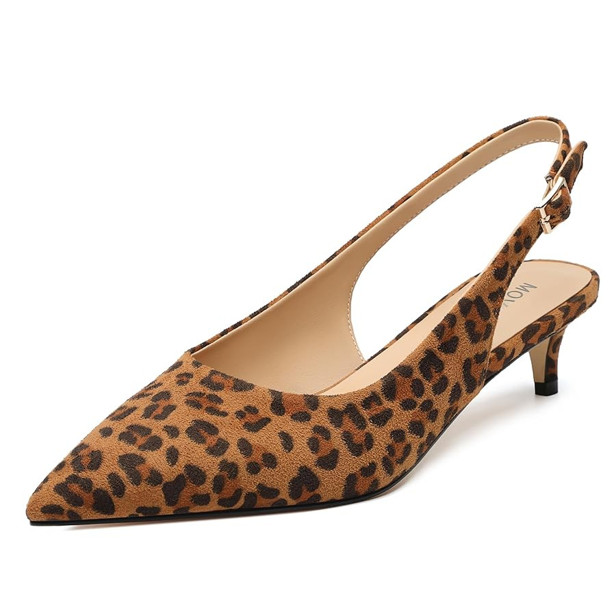 MOVINSTEPS Women's Slingback Kitten Heels Comfortable Pointed Closed Toe Low Heel Pumps Bridal Bu... | Amazon (US)