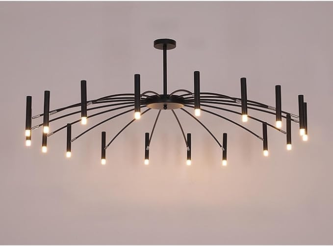 18 Light Modern Branch Shape Chandelier Living Room Round Pendant Light Fixture Black | Amazon (US)