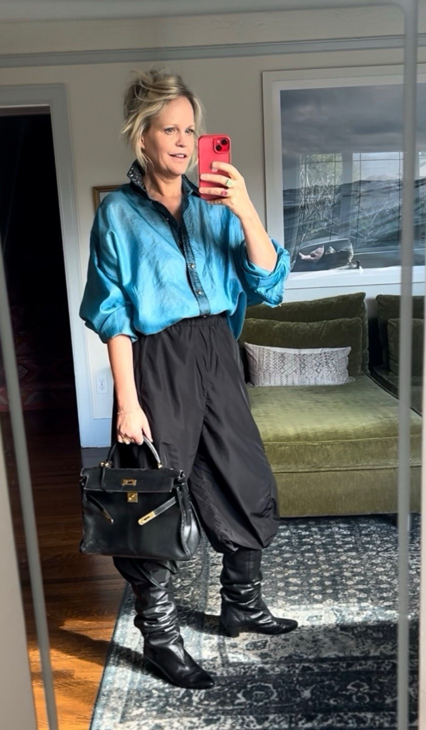 Tibi Nylon pant tucked  in :)