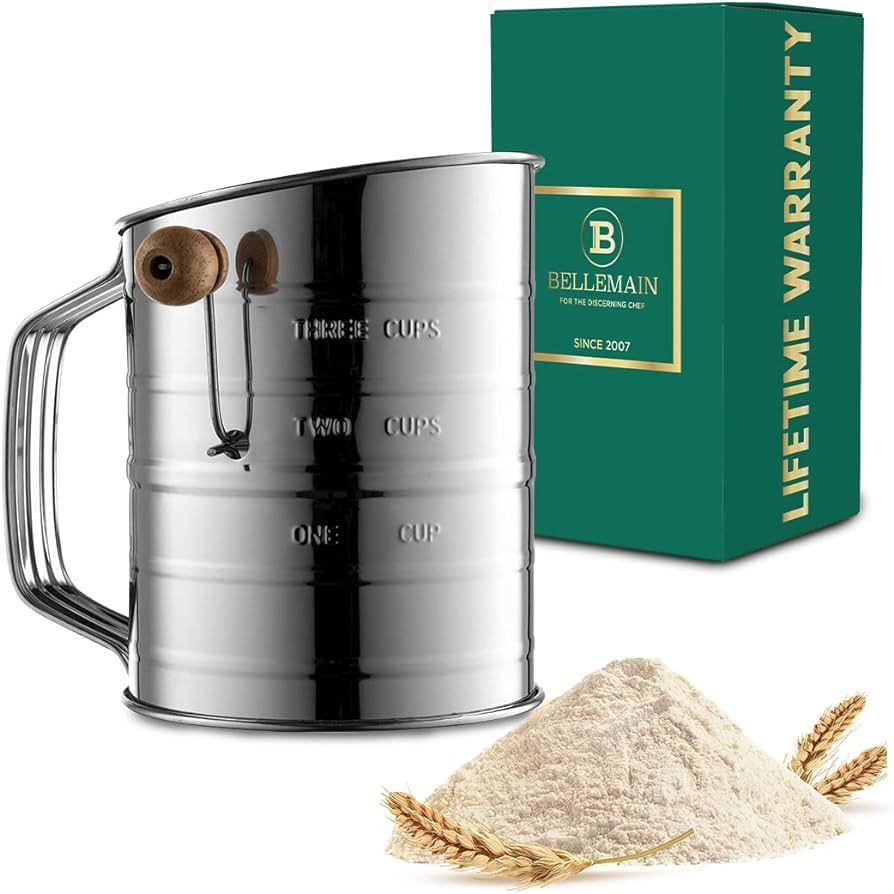 Bellemain Stainless Steel 3 Cup Flour Sifter | Amazon (US)