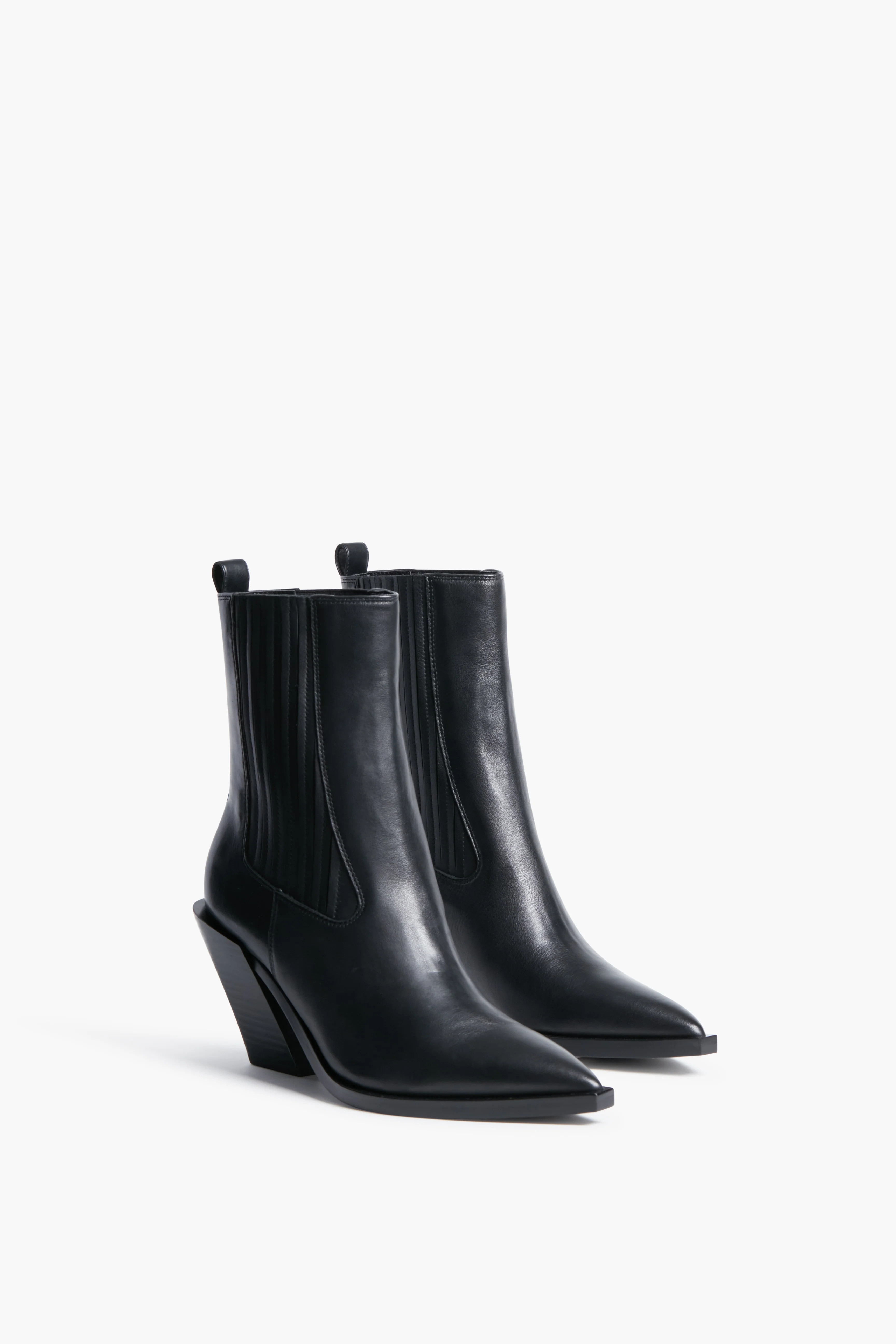 Black Leather Mandey Booties | Tuckernuck (US)