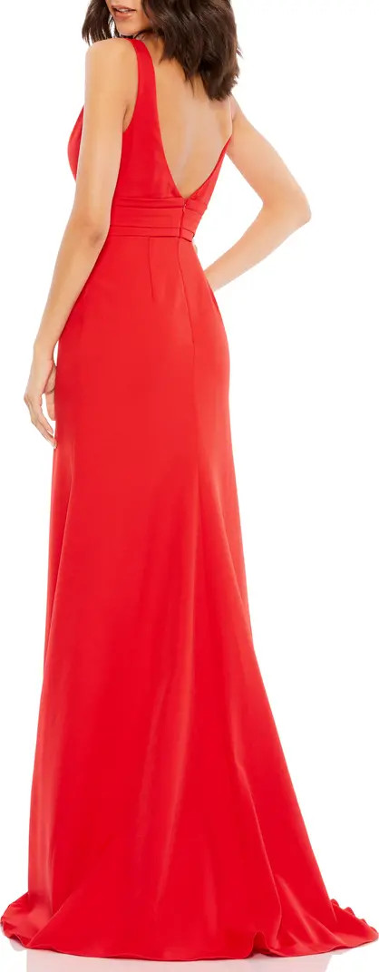 Mac Duggal Bow Shoulder V-Neck Gown | Nordstrom | Nordstrom
