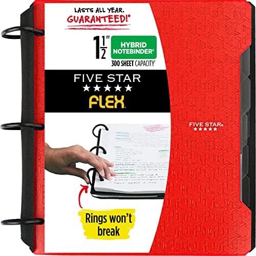 Five Star Flex Hybrid NoteBinder, 1-1/2 Inch Binder with Tabs, Notebook and 3-Ring Binder All-in-... | Amazon (US)