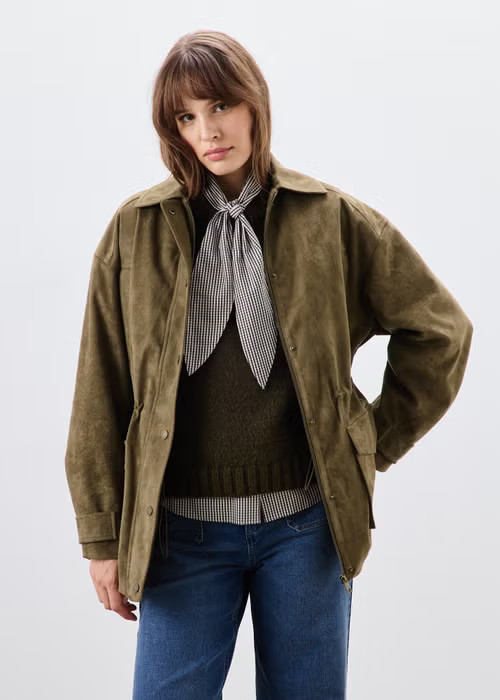 Olive Faux Suedette Barn Jacket - 8 | Matalan UK | Matalan (UK)