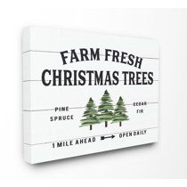 The Stupell Home Decor Collection White Planked Look Holiday Farm Fresh Christmas Trees Spruce an... | Walmart (US)