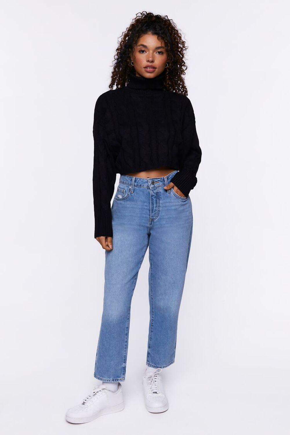 Cropped Cable Knit Sweater | Forever 21 (US)