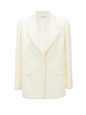 Single-breasted crystal-trim wool jacket | Matches (UK)