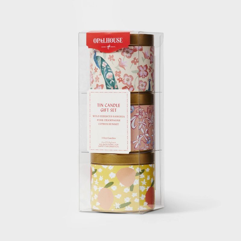 4oz Core Grab Tin with Patterned Wrap Label Gift Set Flora and Fruit - Opalhouse™ | Target
