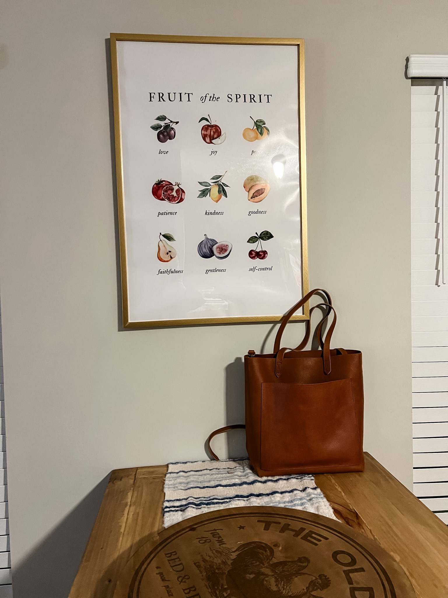 Christian Artwork, Kitchen Artwork, Fruit of the Spirit Artwork, Cute Christian Artwork, Minimalist Christian Artwork, Gold Frame, Target Frame, Madwell Purse

#LTKhome #LTKfindsunder100 #LTKitbag