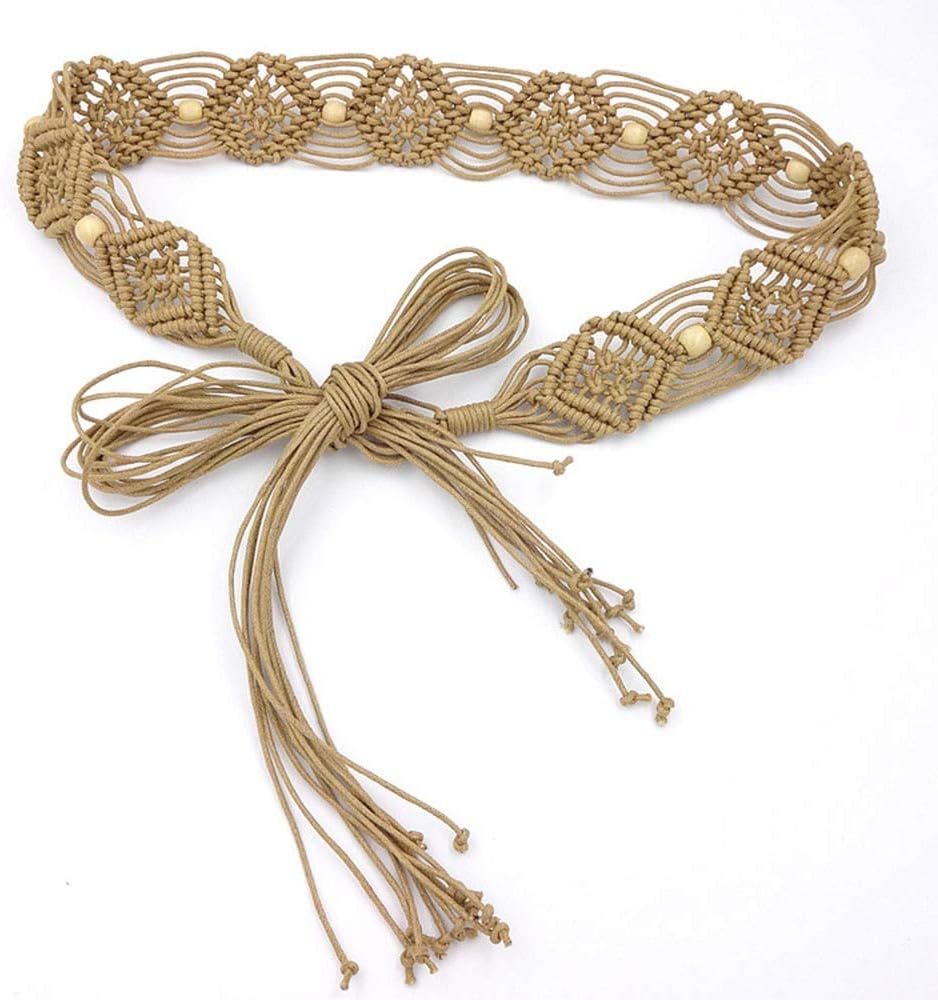 Cinlan Women's Bohemian Style Rope Braid Waist Belt | Amazon (US)