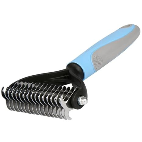 Pet Grooming Rake - Double-Sided Deshedding Dematting Tool, Undercoat Rake for Dogs & Cats, Extra... | Amazon (US)