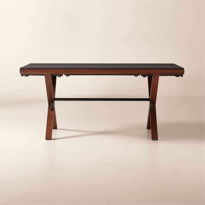 Nirone 2-Drawer Extendable Black Ebonized Oak and Walnut Desk | CB2 | CB2