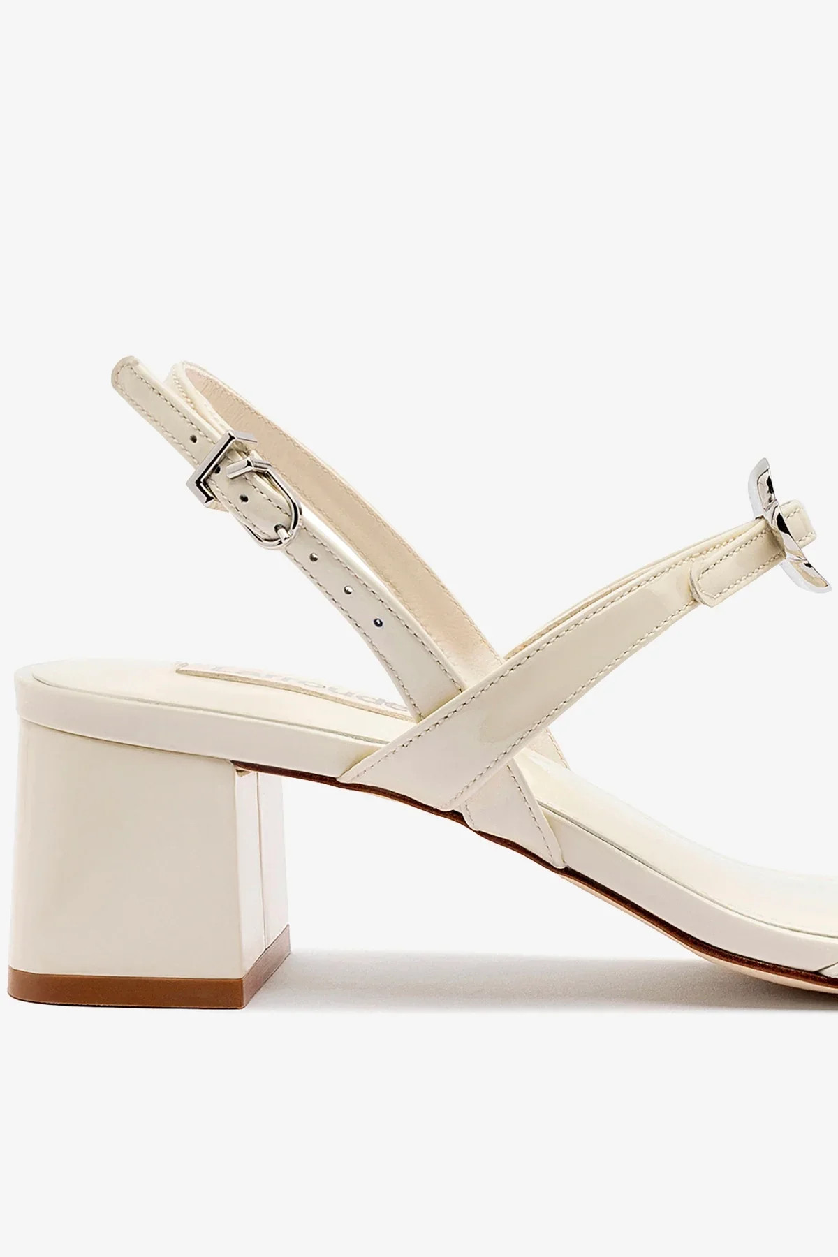 Tinx Block In Ivory Patent Leather | Larroude