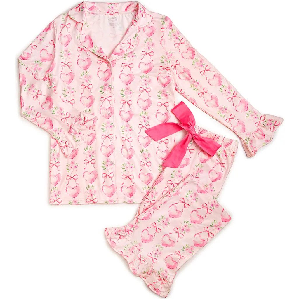 Sweet Wink Heart Floral Trellis Valentine's Day Women's Lounge Set in Soft Pink at Nordstrom, Size Medium | Nordstrom