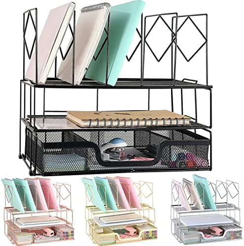 Gianotter Desk Organizers and Accessories, Office Supplies Desk Organizer with Sliding Drawer, Doubl | Amazon (US)