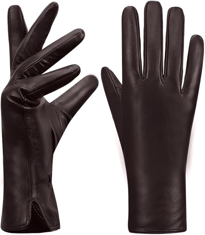 MGGMOKAY Womens Nappa Lambskin Leather Gloves Warm Cashmere Lined | Amazon (US)