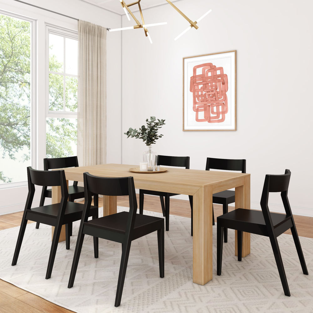 Modern Dining Set with Black Chairs - 72 | Plank+Beam