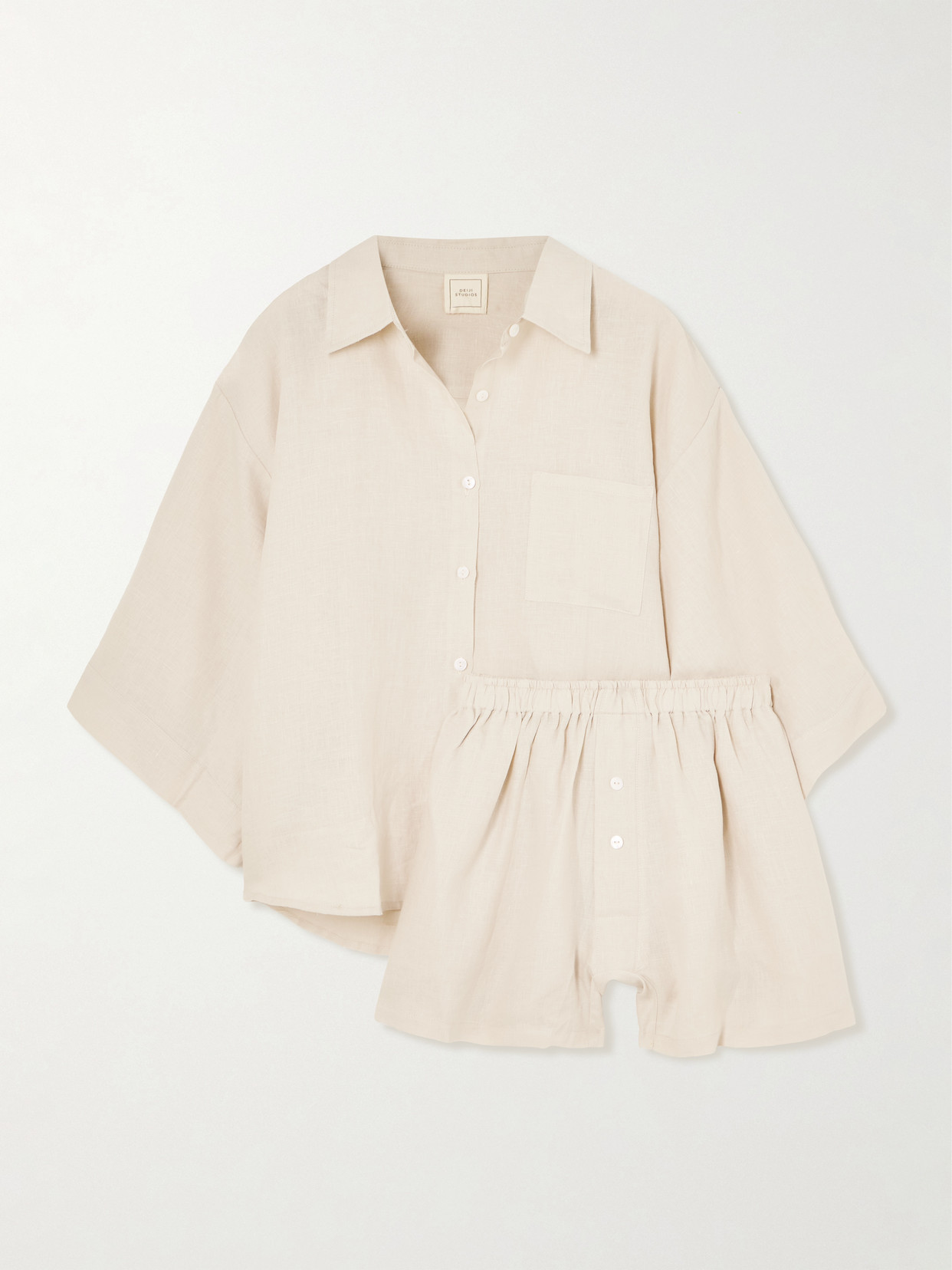 Deiji Studios - 03 Linen Shirt And Shorts Set - Cream | NET-A-PORTER (UK & EU)