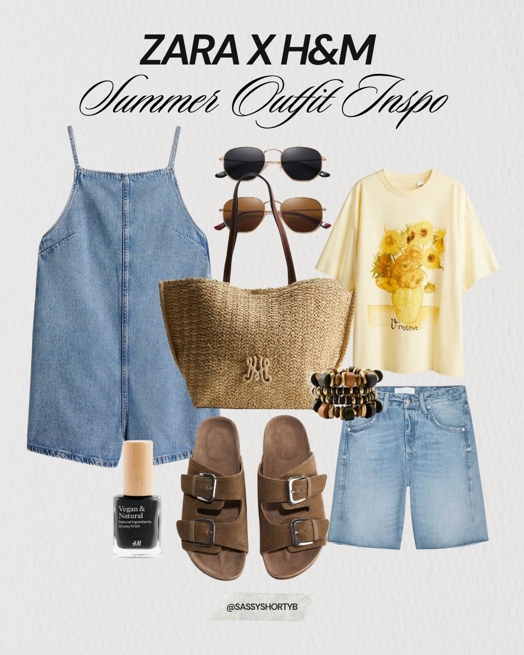 Summer outfit inspo ☀️. How cute is this denim romper? Paired with a raffia tote and Birks for an effortlessly casual, laid-back look.

#LTKItBag #LTKShoeCrush #LTKFindsUnder50