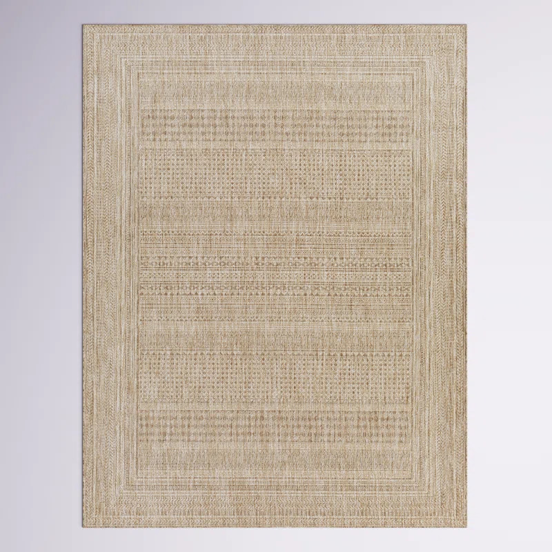 Camar Oriental Indoor/Outdoor Area Rug in Khaki | Wayfair North America