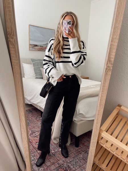SWEATER: 
size: m / went up one size for oversized fit 
Free People Lookalike 

PANTS: 
Juniors, size up 1 

BOOTS: 
Tts

#LTKshoecrush #LTKfindsunder100 #LTKstyletip