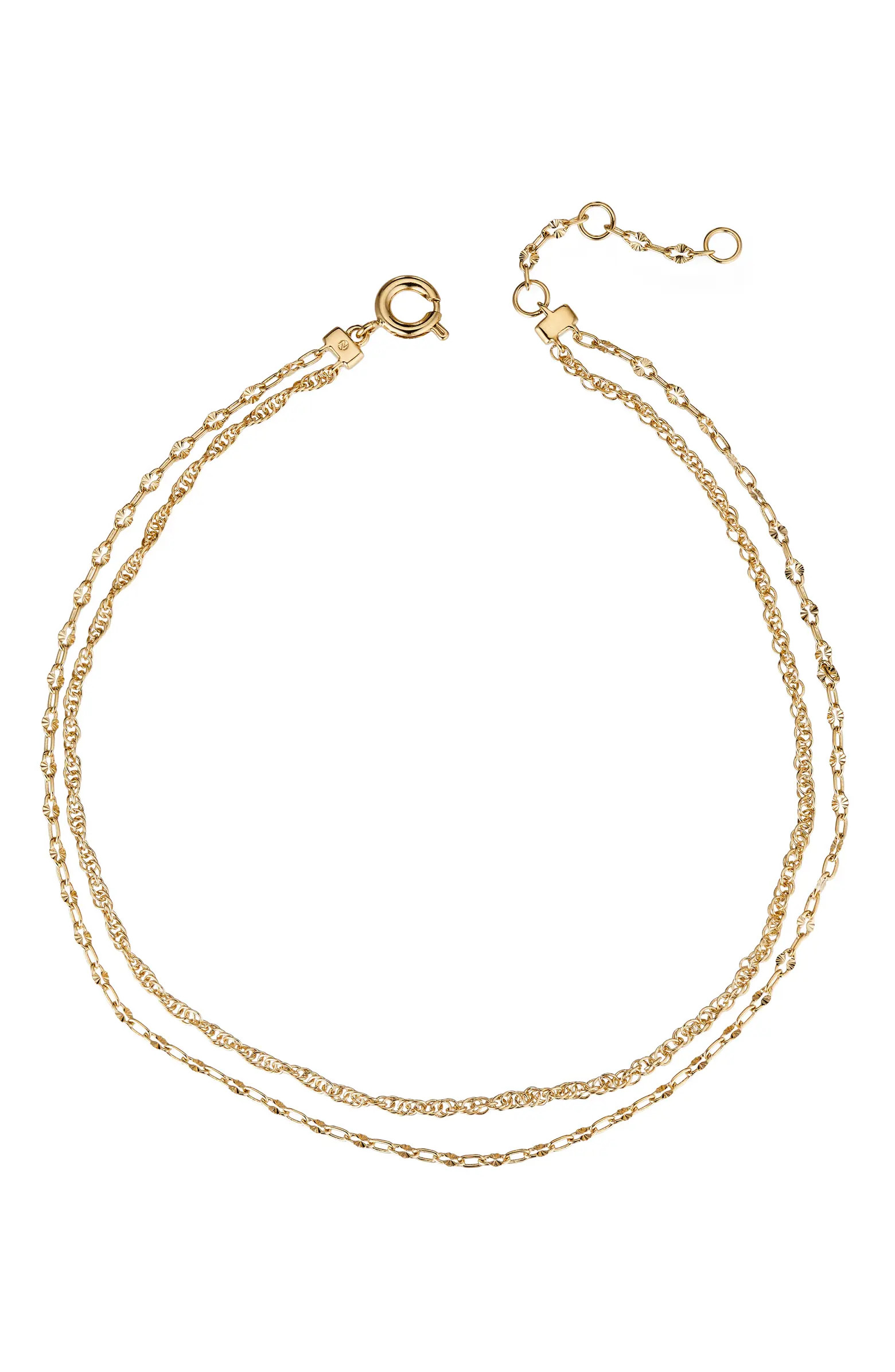 Nadri Florence Draped Double Chain Anklet | Nordstrom | Nordstrom