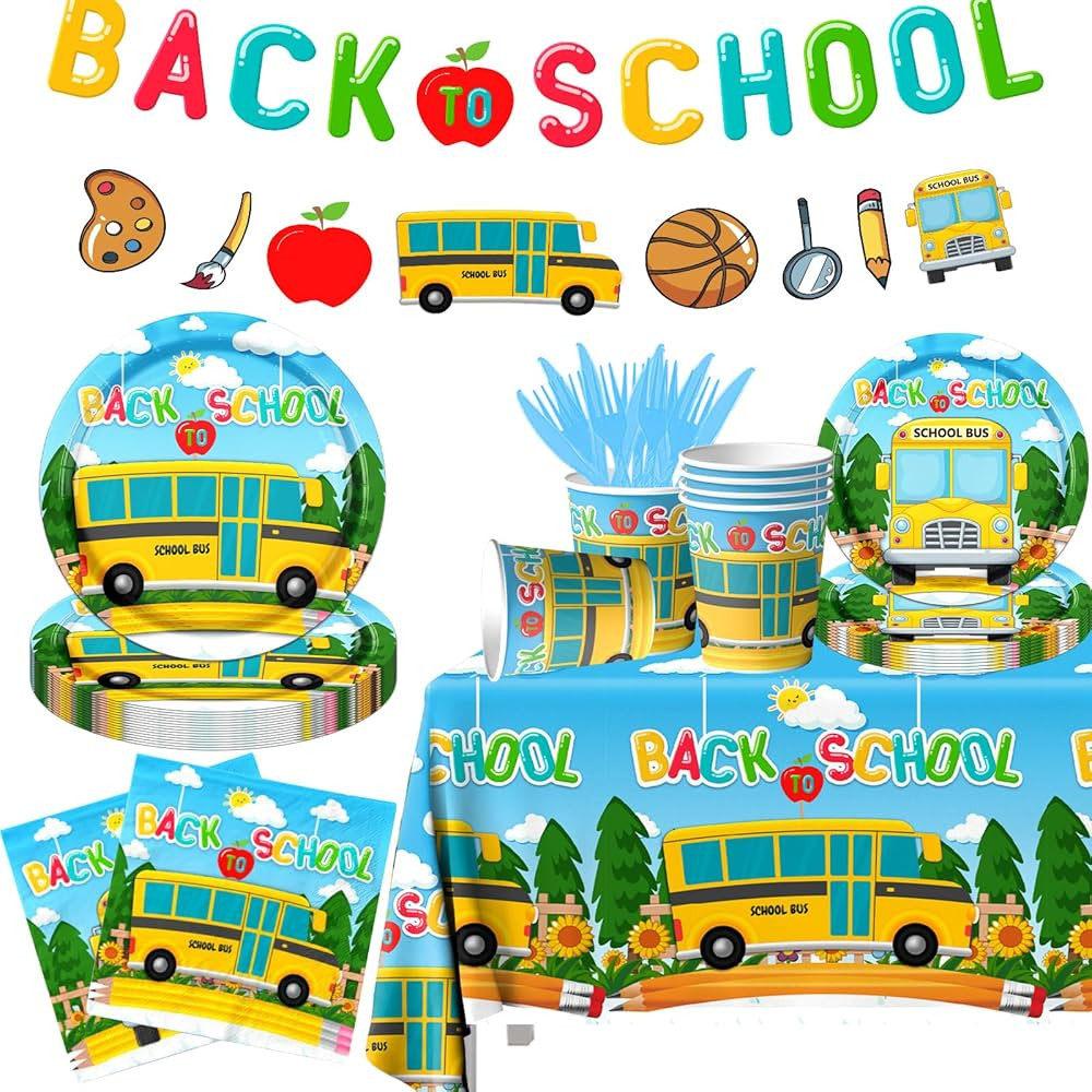 Back To School Decorations Tableware Set, 142Pcs Back To School Supplies includes Welcome Back To... | Amazon (US)