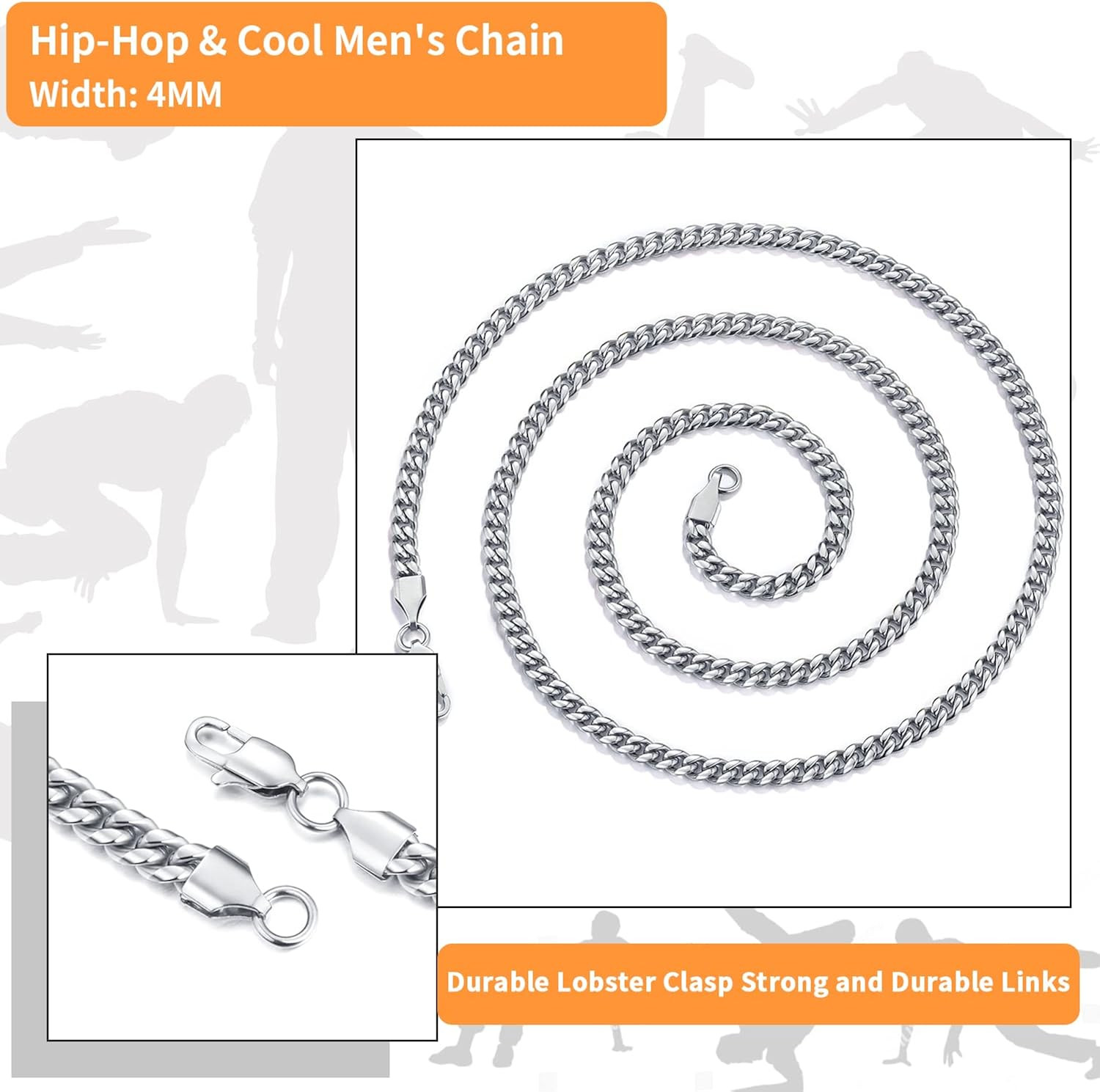 Momlovu Silver Chain Gold Chain for Men Boys, 18K Gold Plated Men's Necklaces Chain Cuban Link Chain | Amazon (US)