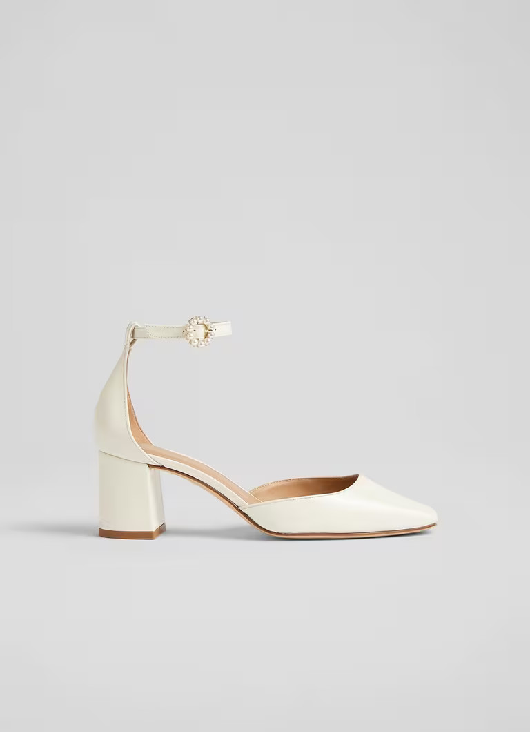 Darling Cream Patent Leather Pearl Buckle D'orsay Courts | L.K. Bennett (UK)