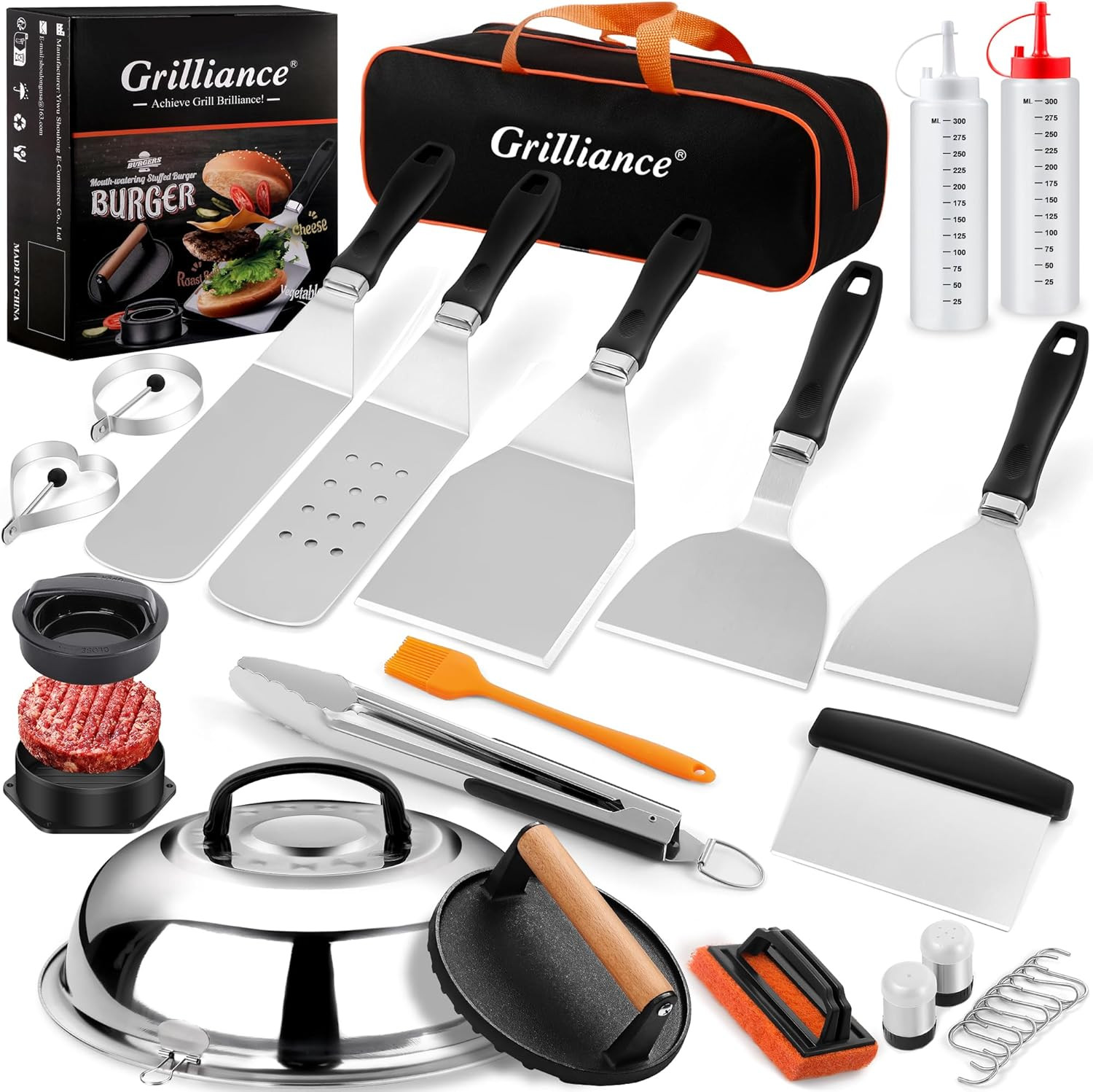 Grilliance 27pcs Griddle Accessories Kit for Blackstone, Professional Hibachi Flat Top Grill Tool... | Amazon (UK)