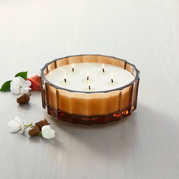 Apple Orchard Fluted Amber Glass Candle - Hearth & Hand™ with Magnolia | Target