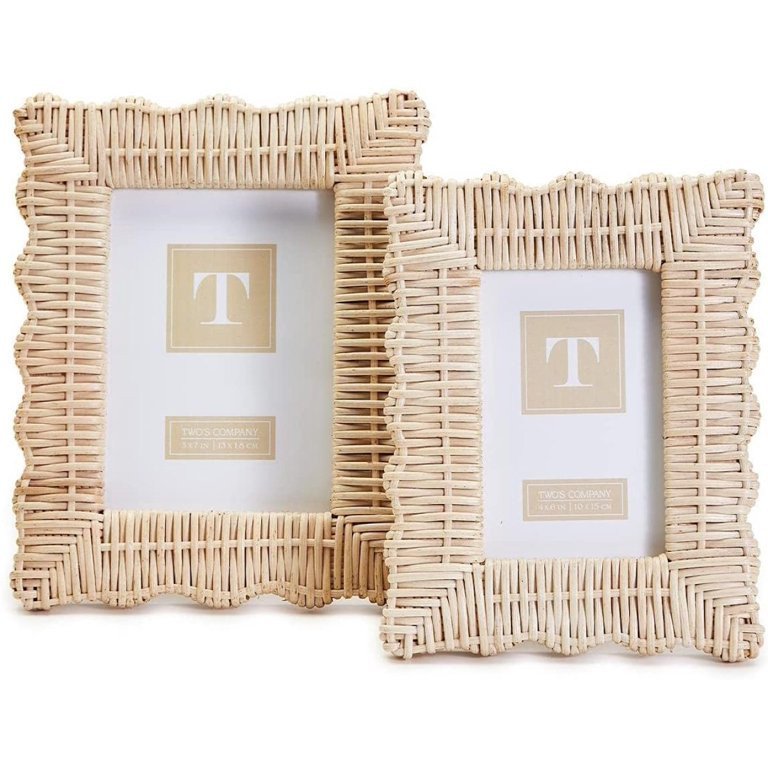 Twos Company Wicker Weave Set of 2 Photo Frames 10x8 | Walmart (US)