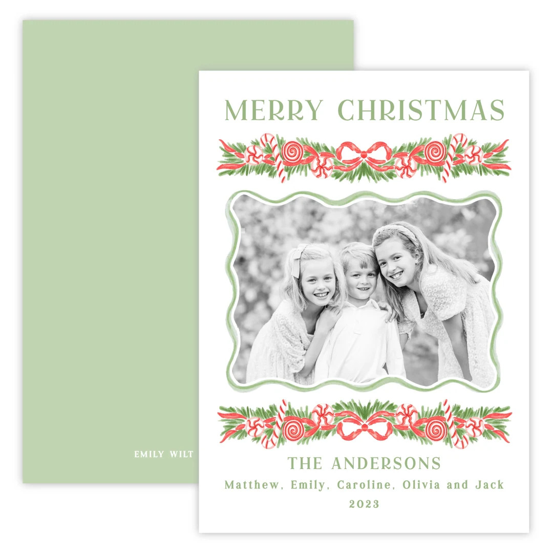 Printable Christmas Photo Card Holiday Photo Card Watercolor - Etsy | Etsy (US)