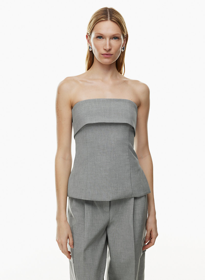 Aritzia Babaton Women's Element Tube Top in Heather Medium Grey | 0 | Polyester/Viscose/Cotton | Aritzia