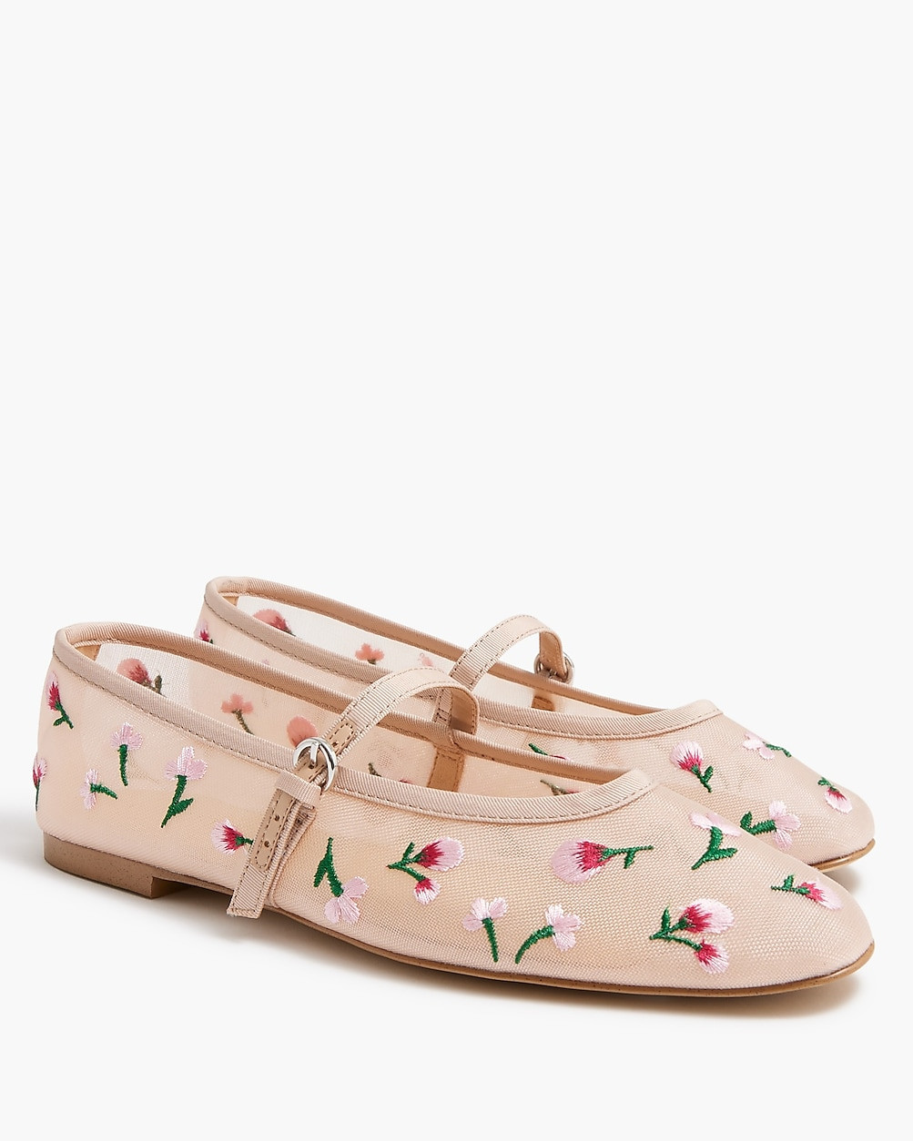 Mesh embroidered Mary Jane flats | J.Crew Factory